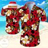 NHL Ottawa Senators Gold Red Hibiscus Flowers Hawaiian Shirt