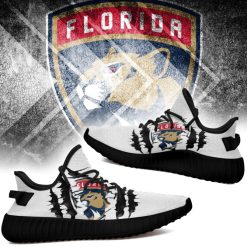 NHL Florida Panthers White Scratch Yeezy Boost Sneakers - Image 2