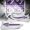 NBA Sacramento Kings White Purple Yeezy Boost Sneakers