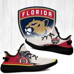 NHL Florida Panthers White Red Yeezy Boost Sneakers - Image 2