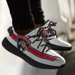 NHL Florida Panthers White Red Scratch Yeezy Boost Sneakers - Image 2