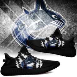 Alternative view of NHL Vancouver Canucks Black Scratch Yeezy Boost Sneakers