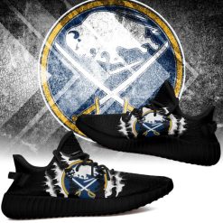Alternative view of NHL Buffalo Sabres Black Scratch Yeezy Boost Sneakers