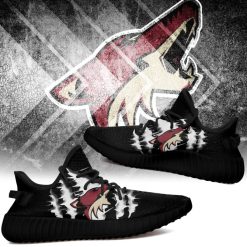 Alternative view of NHL Arizona Coyotes Black Scratch Yeezy Boost Sneakers