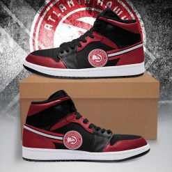 NBA Atlanta Hawks Red Black Air Jordan 1 High Sneakers