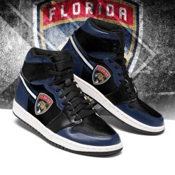 NHL Florida Panthers Blue Black Air Jordan 1 High Sneakers - Image 2