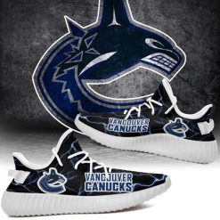 NHL Vancouver Canucks Blue Black Lightning Yeezy Boost Sneakers