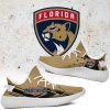 NHL Florida Panthers Gold Blue Arrow Yeezy Boost Sneakers