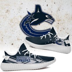NHL Vancouver Canucks Blue Gray Yeezy Boost Sneakers