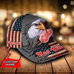 Alternative view of NHL Detroit Red Wings Custom Name Eagle Classic Cap
