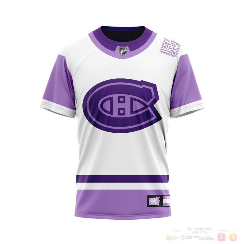 NHL Montreal Canadiens Custom Name Number Hockey Fight Cancer Jersey T-Shirt NHL Montreal Canadiens Custom Name Number Hockey Fight Cancer Jersey T-Shirt