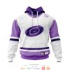NHL Carolina Hurricanes Custom Name Number Hockey Fight Cancer Jersey Pullover Hoodie