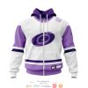 NHL Carolina Hurricanes Custom Name Number Hockey Fight Cancer Jersey Zip Up Hoodie