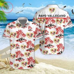 Rayo Vallecano Coconut Tree White Hawaiian Shirt