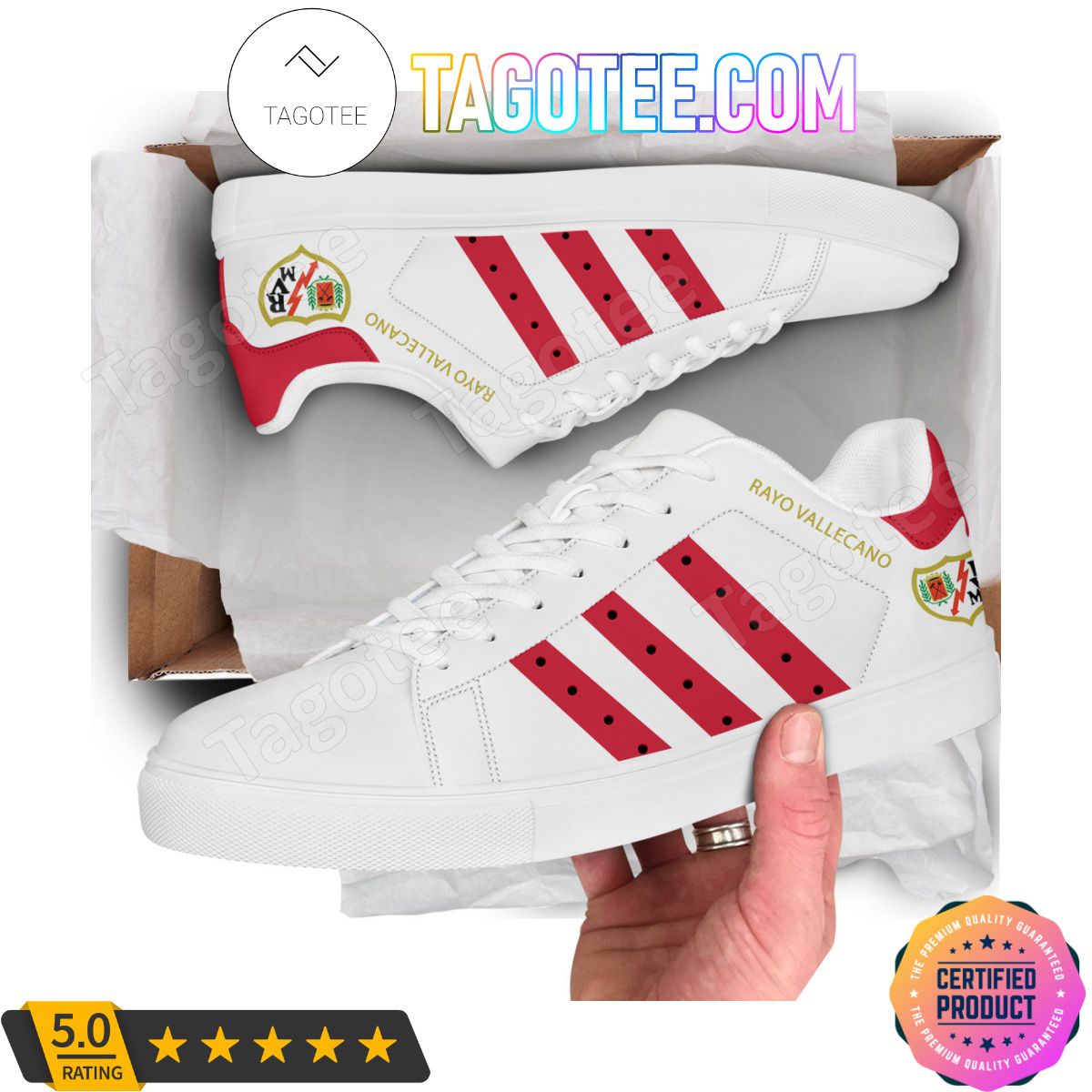 Rayo Vallecano White Stan Smith Shoes