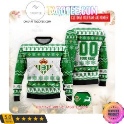 Real Betis Custom Name Number Ugly Christmas Sweater