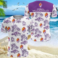 Real Valladolid Coconut Tree Purple White T-Shirt