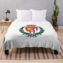 Real Valladolid White Fleece Blanket