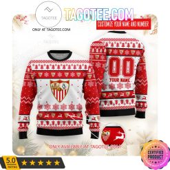 Sevilla FC Custom Name Number Ugly Christmas Sweater