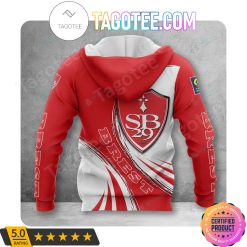 Alternative view of Stade Brestois 29 White Red Pullover Hoodie V2