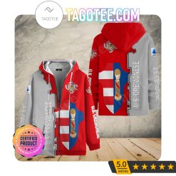 US Cremonese Grey Red Zip Up Hoodie