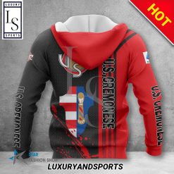 Alternative view of US Cremonese Black Red Zip Up Hoodie V1