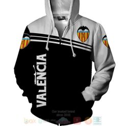 Valencia CF White Black Zip Up Hoodie