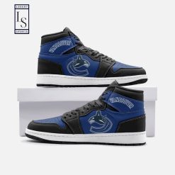 NHL Vancouver Canucks Blue Black Air Jordan 1 High Sneakers
