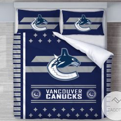 NHL Vancouver Canucks Blue Gray Bedding Set