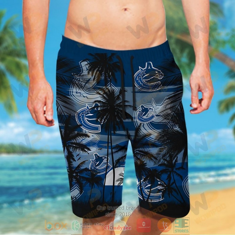 NHL Vancouver Canucks Coconut Tree Men Beach Shorts NHL Vancouver Canucks Coconut Tree Men Beach Shorts