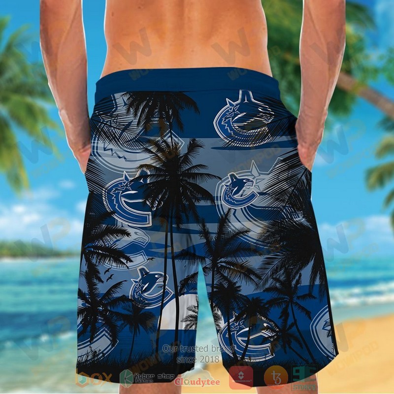 NHL Vancouver Canucks Coconut Tree Men Beach Shorts NHL Vancouver Canucks Coconut Tree Men Beach Shorts