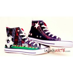 Alternative view of Atletico Madrid Black High Top Shoes