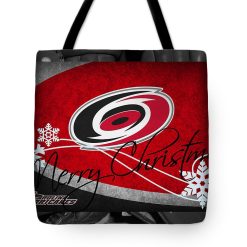 NHL Carolina Hurricanes Merry Christmas Tote Bag