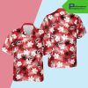 NHL Carolina Hurricanes White Red Hibiscus Flowers Hawaiian Shirt