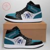 NBA Charlotte Hornets Teal Black Scratch Air Jordan 1 High Sneakers