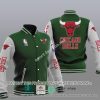 NBA Chicago Bulls Green Grey Baseball Jacket