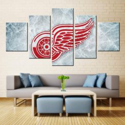 NHL Detroit Red Wings Simple Style 5 Panel Canvas
