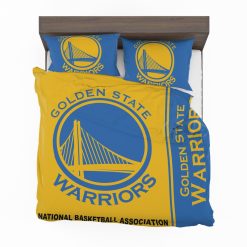 Alternative view of NBA Golden State Warriors Yellow Blue Bedding Set