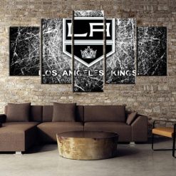 NHL Los Angeles Kings Black White Broken 5 Panel Canvas