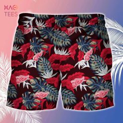 Alternative view of NHL Detroit Red Wings Stress Blessed Obsessed Men Beach Shorts