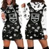 NHL Los Angeles Kings Black White Women Hoodie Dress