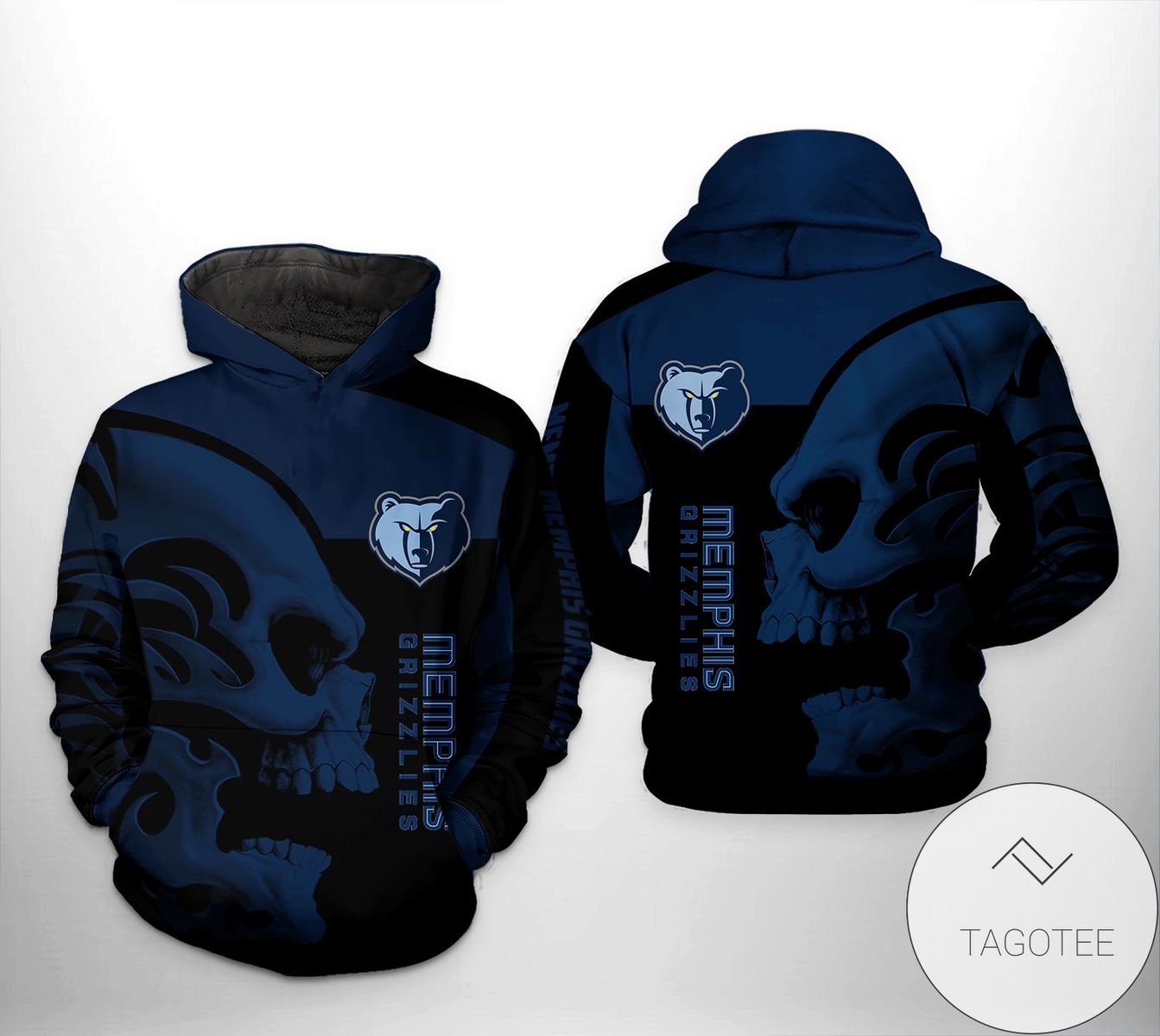 NBA Memphis Grizzlies Navy Blue Skull Pullover Hoodie V7 NBA Memphis Grizzlies Navy Blue Skull Pullover Hoodie V7