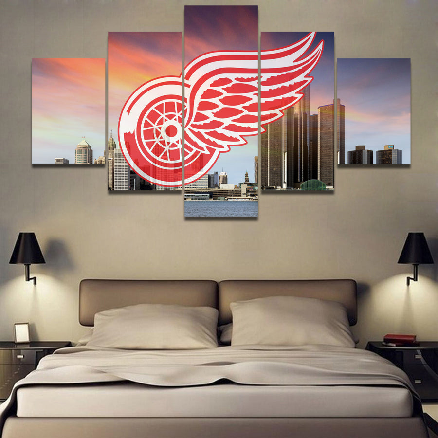 NHL Detroit Red Wings City 5 Panel Canvas
