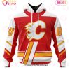 NHL Calgary Flames Custom Name Number 2022 White Reverse Retro Jersey Pullover Hoodie