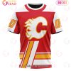 NHL Calgary Flames Custom Name Number 2022 White Reverse Retro Jersey T-Shirt