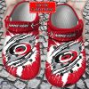 NHL Carolina Hurricanes Custom Name Red White Crocs