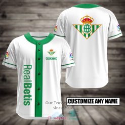 Real Betis Custom Name White Baseball Jersey