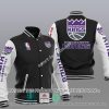 NBA Sacramento Kings Black White Baseball Jacket
