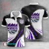 NBA Sacramento Kings White Black Polo Shirt
