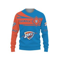 Alternative view of NBA Oklahoma City Thunder Blue Orange Sweatshirt